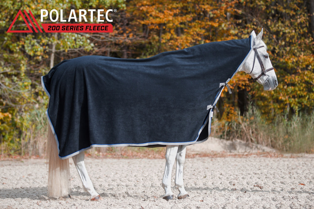 polar fleece horse cooler with neck